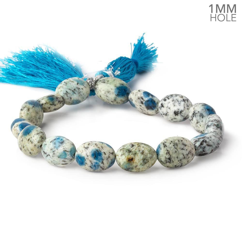 13x10-14x10mm K2 Azurite Granite "K2 Jasper" plain rondelles 8 inch 15 beads 1mm hole (ONLINE ORDER ONLY)