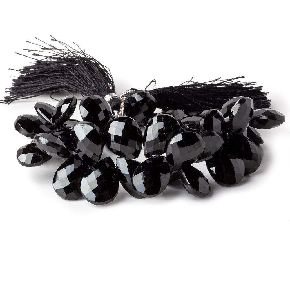 13x10-15x11mm Black Spinel faceted pears 7 inch 41 beads (ONLINE ORDER ONLY)