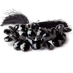 13x10-15x11mm Black Spinel faceted pears 7 inch 41 beads (ONLINE ORDER ONLY)