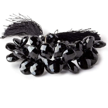 13x10-15x11mm Black Spinel faceted pears 7 inch 41 beads (ONLINE ORDER ONLY)