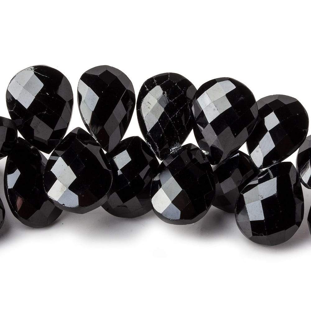 13x10-15x11mm Black Spinel faceted pears 7 inch 41 beads (ONLINE ORDER ONLY)
