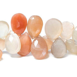 13x10-16x11mm Mango Orange Moonstone pear briolette 7.75 in. 46 Beads (ONLINE ORDER ONLY)