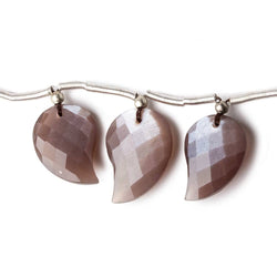 13x10-16x12mm Chocolate Brown Moonstone faceted leaf strand 11 beads AAA (ONLINE ORDER ONLY)