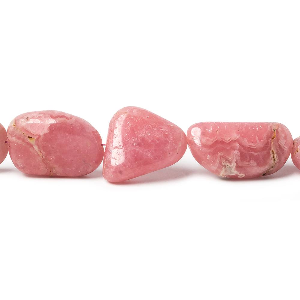 13x10-17x12mm Rhodochrosite plain nugget beads 8 inch 12 pieces (ONLINE ORDER ONLY)