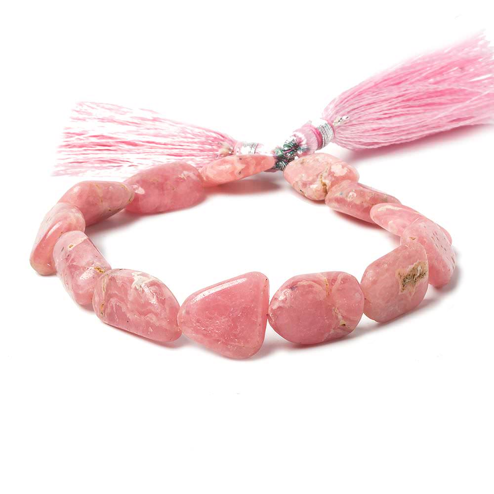 13x10-17x12mm Rhodochrosite plain nugget beads 8 inch 12 pieces (ONLINE ORDER ONLY)