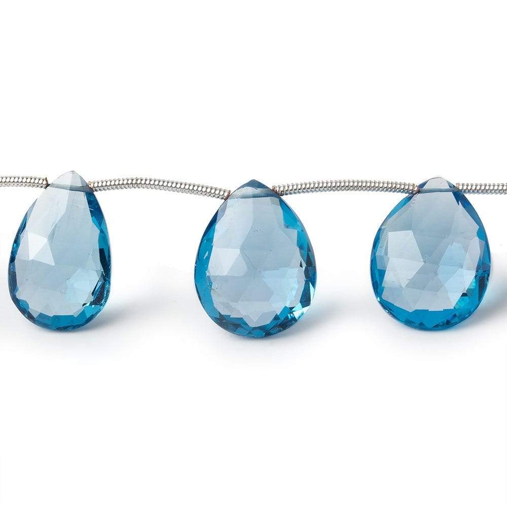13x10-17x13mm Swiss Blue Topaz Faceted Pear Beads 8 inch 9 pieces AAA (ONLINE ORDER ONLY)