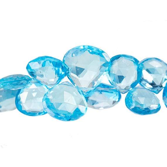 13x10-17x13mm Swiss Blue Topaz Faceted Pear Beads 8 inch 9 pieces AAA (ONLINE ORDER ONLY)