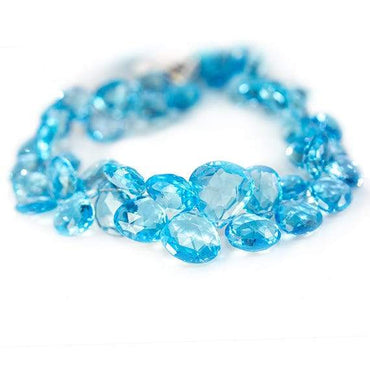 13x10-17x13mm Swiss Blue Topaz Faceted Pear Beads 8 inch 9 pieces AAA (ONLINE ORDER ONLY)