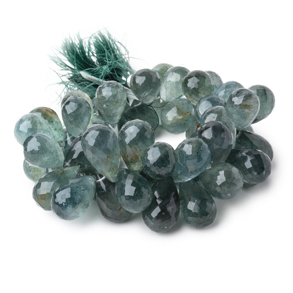 13x10-19x11mm Moss Aquamarine Faceted Tear Drop Beads 7 inch 51 pieces (ONLINE ORDER ONLY)