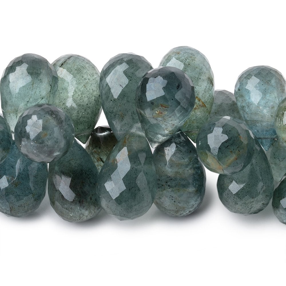 13x10-19x11mm Moss Aquamarine Faceted Tear Drop Beads 7 inch 51 pieces (ONLINE ORDER ONLY)