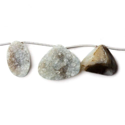 13x10-20x26mm Bi Color Agate Drusy Freeform Beads 7 Pieces (ONLINE ORDER ONLY)