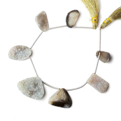 13x10-20x26mm Bi Color Agate Drusy Freeform Beads 7 Pieces (ONLINE ORDER ONLY)