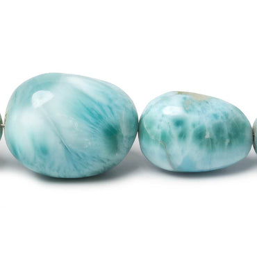 13x10-23x18mm Larimar plain nugget beads 18 inch 25 pieces AAA Grade (ONLINE ORDER ONLY)