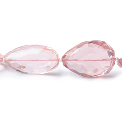13x10-25x15mm Rose Quartz straight drilled faceted pears 16 inch 23 pieces AAA (ONLINE ORDER ONLY)