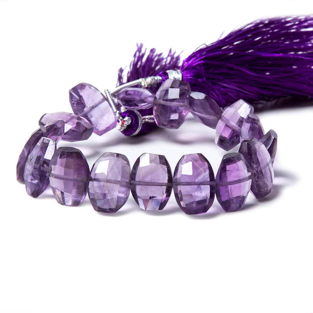 13x10mm Amethyst side drilled Faceted Cushion Beads 7 inch 15 pieces (ONLINE ORDER ONLY)