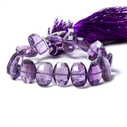 13x10mm Amethyst side drilled Faceted Cushion Beads 7 inch 15 pieces (ONLINE ORDER ONLY)