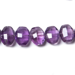 13x10mm Amethyst side drilled Faceted Cushion Beads 7 inch 15 pieces (ONLINE ORDER ONLY)