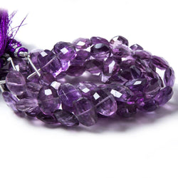 13x10mm Amethyst side drilled Faceted Cushion Beads 7 inch 15 pieces (ONLINE ORDER ONLY)