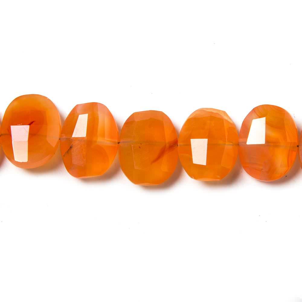 13x10mm Dark Carnelian side drilled Faceted Cushion Beads 7 inch 18 pieces (ONLINE ORDER ONLY)