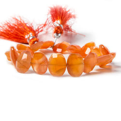 13x10mm Dark Carnelian side drilled Faceted Cushion Beads 7 inch 18 pieces (ONLINE ORDER ONLY)