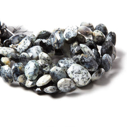 13x10mm Dendritic Opal side drilled Faceted Cushion Beads 7 inch 16 pieces (ONLINE ORDER ONLY)