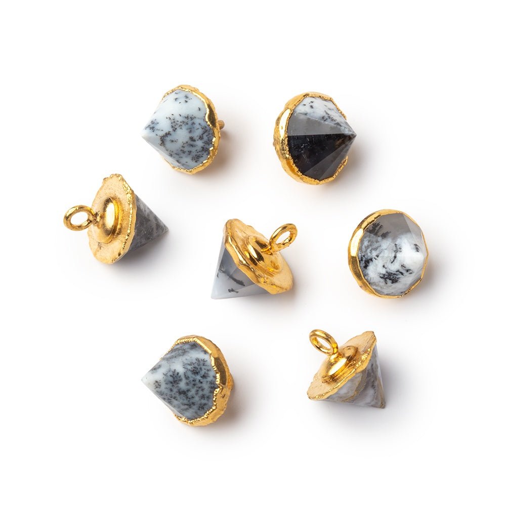 13x10mm Gold Leafed Dendritic Opal Pendulum Pendant 1 piece (ONLINE ORDER ONLY)