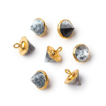 13x10mm Gold Leafed Dendritic Opal Pendulum Pendant 1 piece (ONLINE ORDER ONLY)