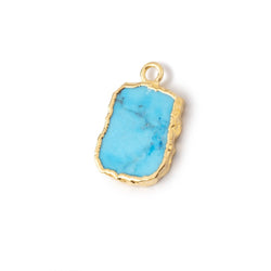 13x10mm Gold Leafed Turquoise Howlite Slice Focal Pendant 1 piece (ONLINE ORDER ONLY)