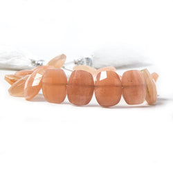 13x10mm Peach Moonstone side drilled Faceted Cushion Beads 7 inch 18 pieces (ONLINE ORDER ONLY)