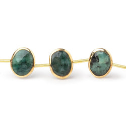 13x10mm Vermeil Bezel Emerald Faceted Nuggets 7 inch 12 Beads (ONLINE ORDER ONLY)