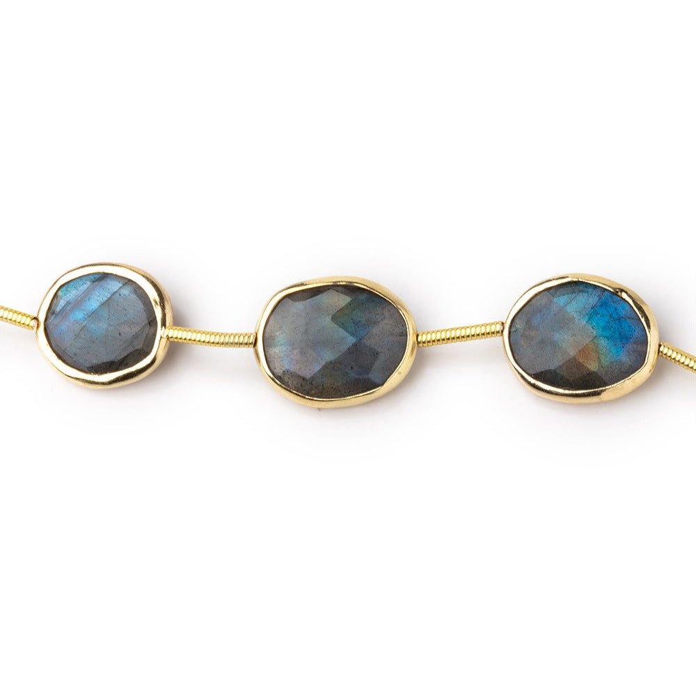 13x10mm Vermeil Bezel Labradorite Faceted Nugget Beads 7 inch 9 pieces (ONLINE ORDER ONLY)
