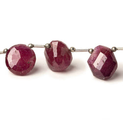13x11-15x11mm Ruby top drilled faceted nugget Beads 8.5 inch 13 pieces (ONLINE ORDER ONLY)