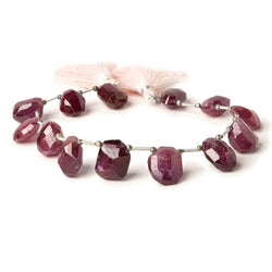 13x11-15x11mm Ruby top drilled faceted nugget Beads 8.5 inch 13 pieces (ONLINE ORDER ONLY)