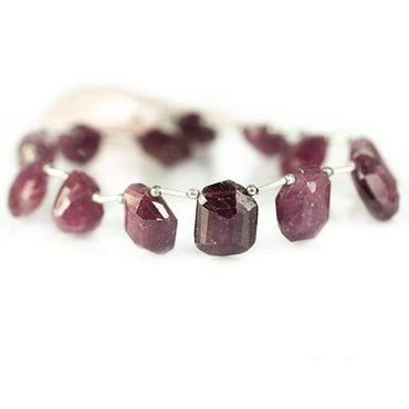 13x11-15x11mm Ruby top drilled faceted nugget Beads 8.5 inch 13 pieces (ONLINE ORDER ONLY)