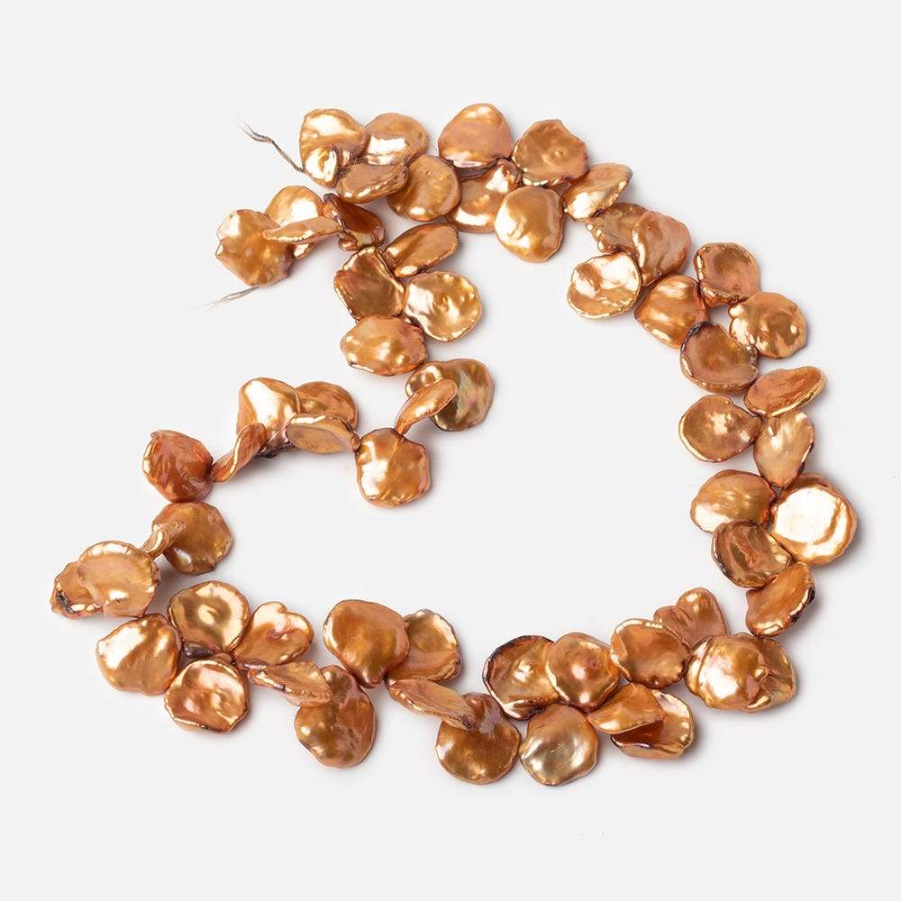 13x11-15x14mm Spice Orange Keshi Freshwater Pearls 16 inch 65 pieces (ONLINE ORDER ONLY)