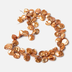 13x11-15x14mm Spice Orange Keshi Freshwater Pearls 16 inch 65 pieces (ONLINE ORDER ONLY)