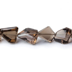 13x11-16x10.5mm Smoky Quartz Faceted Nugget Beads 9.75 inch 17 pcs (ONLINE ORDER ONLY)