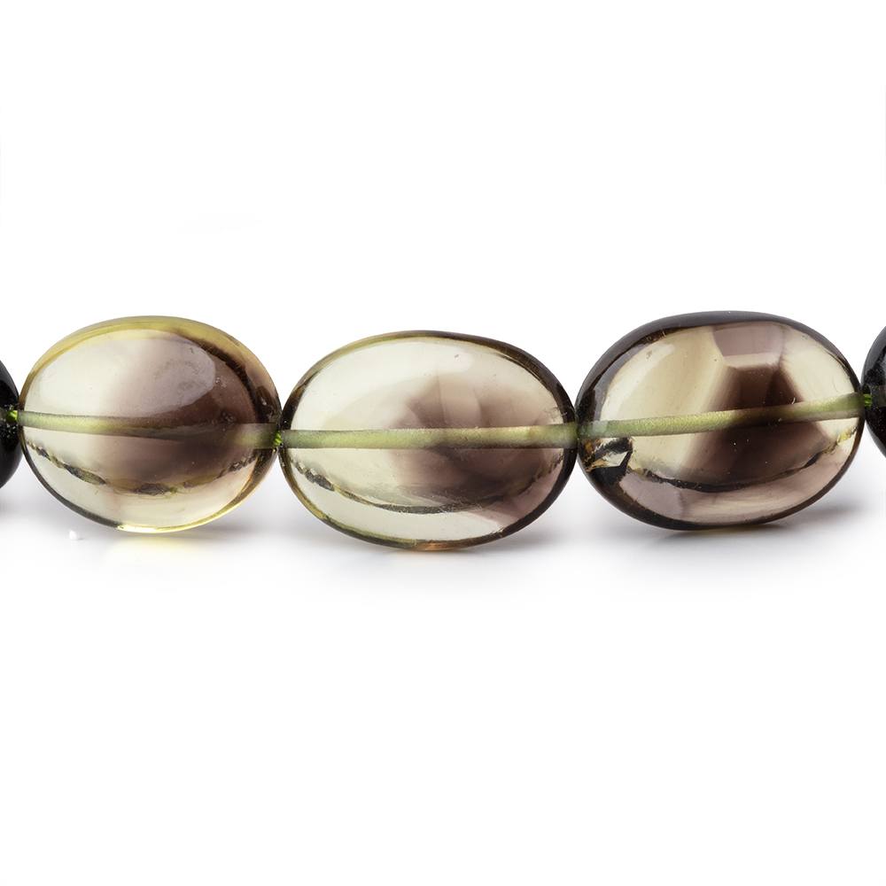 13x11-17x12mm Bi-color Quartz Straight Drilled Plain Oval Beads 16 inch 29 pieces (ONLINE ORDER ONLY)