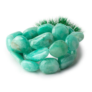 13x11-20x13mm Colombian Emerald Plain Nugget Beads 16 inch 25 pieces (ONLINE ORDER ONLY)