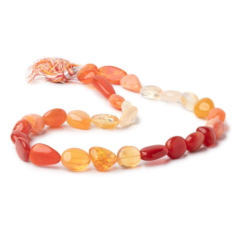 13x11-21x9mm Mexican Fire Opal Plain Nuggets 17 inch 29 Beads (ONLINE ORDER ONLY)
