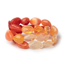 13x11-21x9mm Mexican Fire Opal Plain Nuggets 17 inch 29 Beads (ONLINE ORDER ONLY)