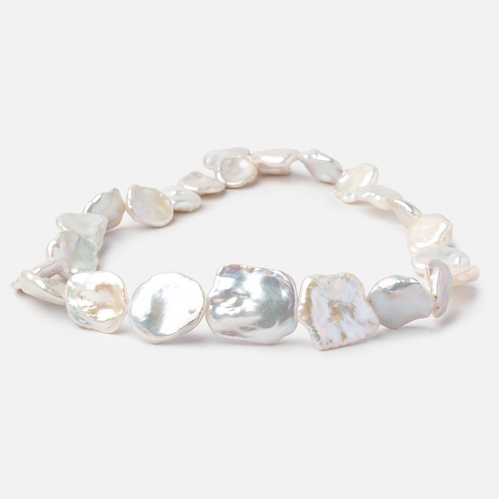 13x11-23x18mm Cream Keshi Freshwater Pearls 16 inch 24 beads AA (ONLINE ORDER ONLY)