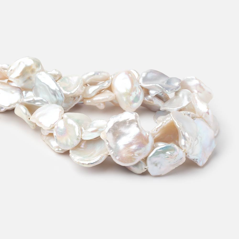 13x11-23x18mm Cream Keshi Freshwater Pearls 16 inch 24 beads AA (ONLINE ORDER ONLY)