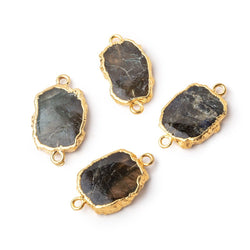 13x11mm Gold Leafed Labradorite Slice Connector 1 piece (ONLINE ORDER ONLY)