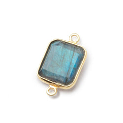 13x11mm Vermeil Bezel Labradorite Rectangle Connector 1 piece (ONLINE ORDER ONLY)