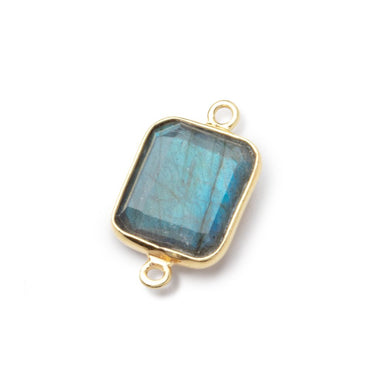 13x11mm Vermeil Bezel Labradorite Rectangle Connector 1 piece (ONLINE ORDER ONLY)