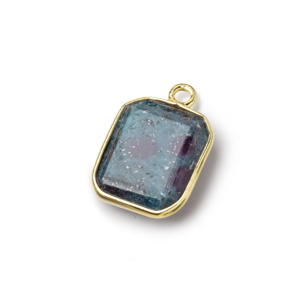 13x11mm Vermeil Bezel Ruby in Kyanite Rectangle Pendant 1 piece (ONLINE ORDER ONLY)