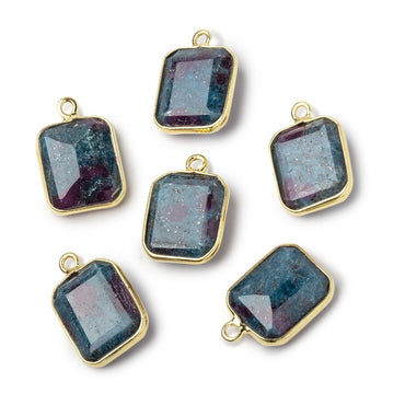 13x11mm Vermeil Bezel Ruby in Kyanite Rectangle Pendant 1 piece (ONLINE ORDER ONLY)