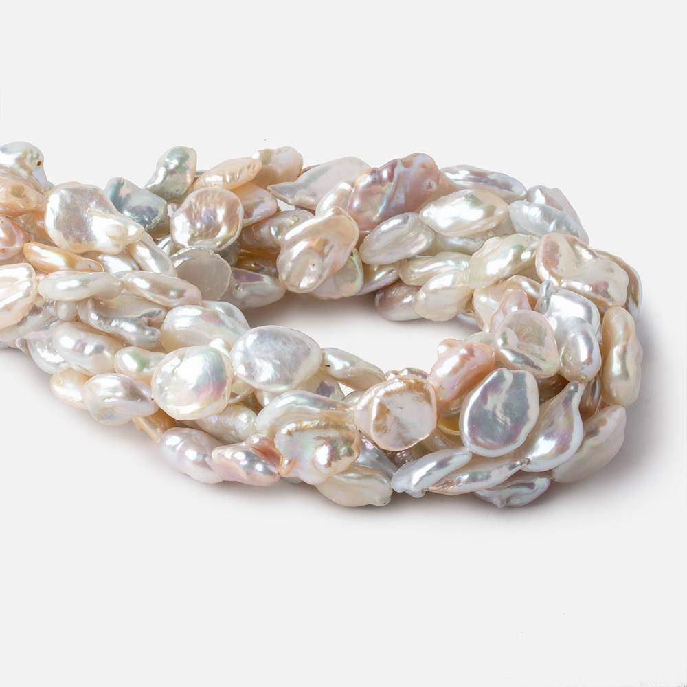 13x12-16x13mm Tri Color straight drilled Keshi Freshwater Pearls 16 inch 23 pieces AA (ONLINE ORDER ONLY)