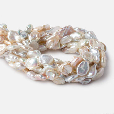 13x12-16x13mm Tri Color straight drilled Keshi Freshwater Pearls 16 inch 23 pieces AA (ONLINE ORDER ONLY)